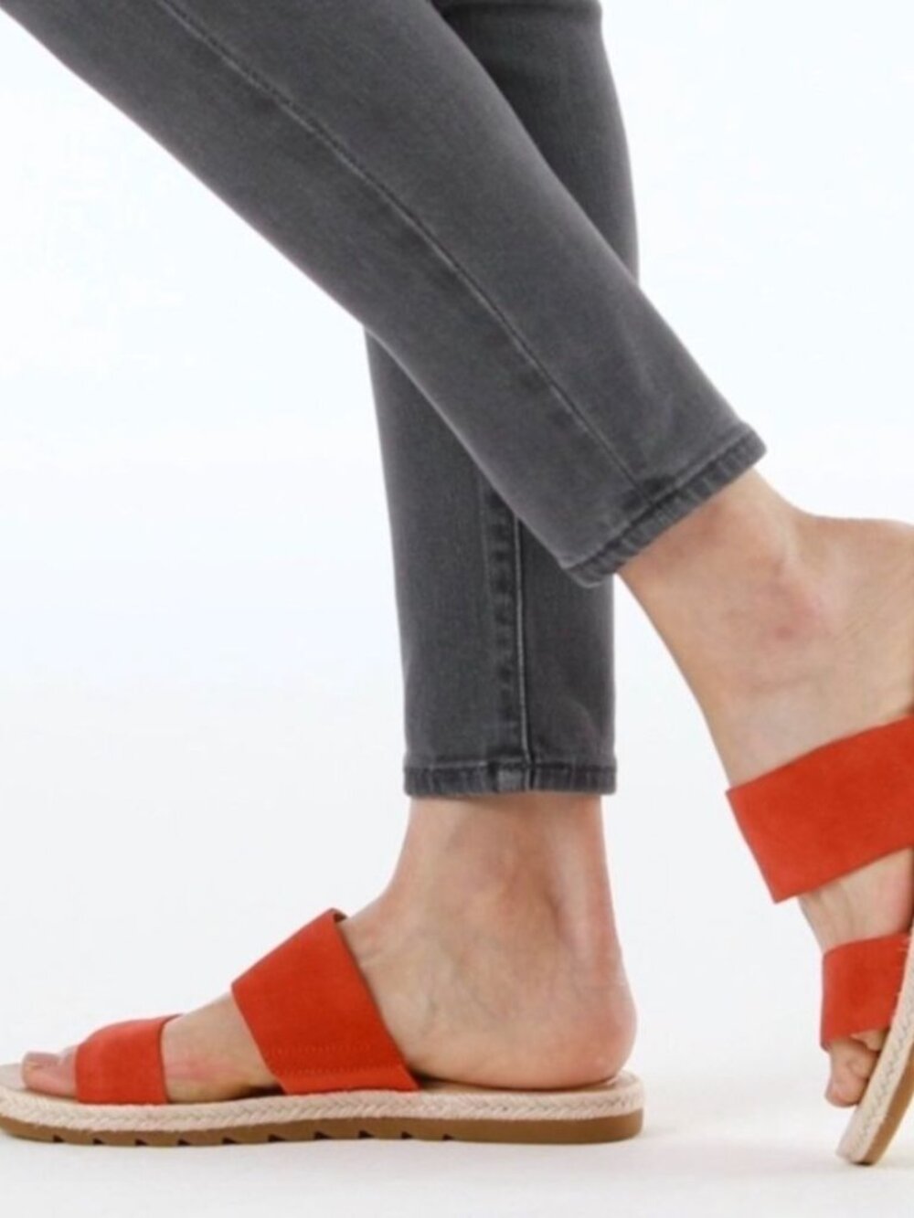 Sorel Women Ella II Slide Sandals - Signal Red size 6 Summer Suede Slip On